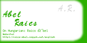 abel raics business card